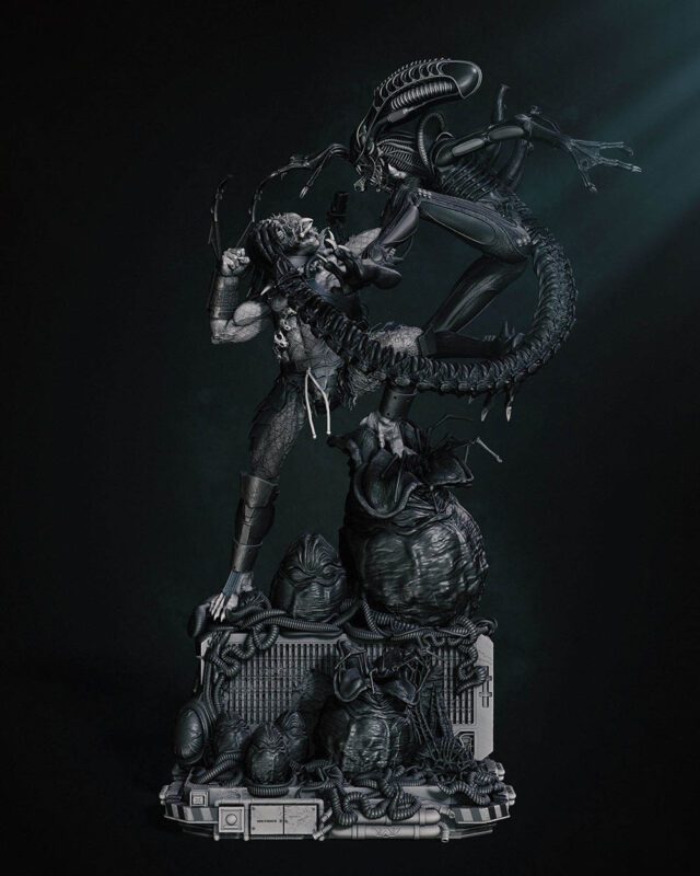 Wicked – predatorVSalien Diorama Image 001 – Klaxium 3D Printed Collectible