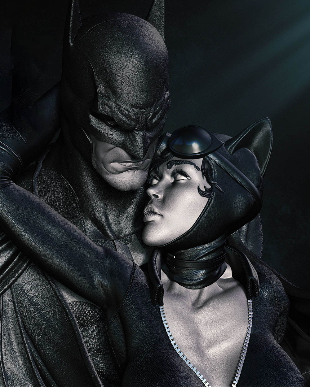 Catwoman and Batman - Diorama 3D Printed Collectible – Klaxium