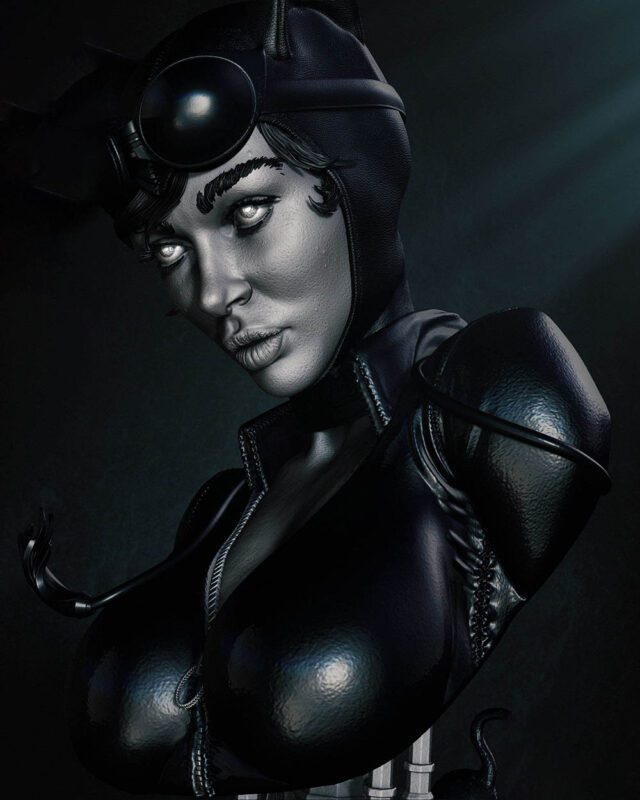 B3DSERK – Catwoman Bust Image 003 – Klaxium 3D Printed Collectible