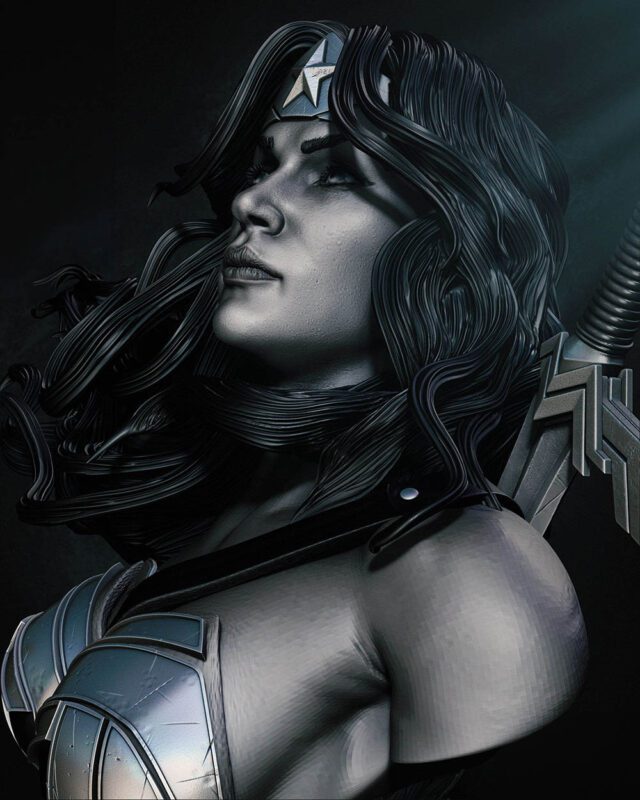 013124 B3DSERK – WonderWomanR Bust2 Image 003