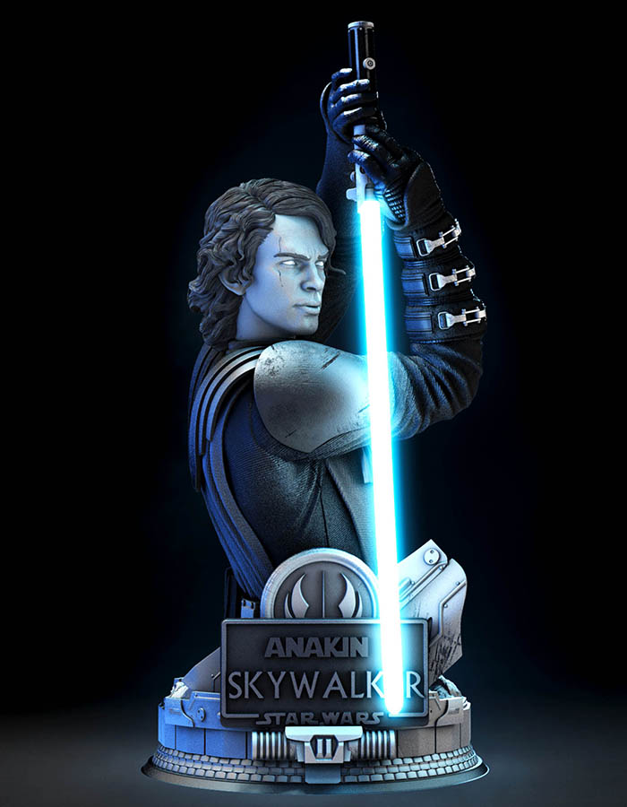 Anakin Skywalker - (Clone Wars) - Bust 3D Printed Collectible – Klaxium