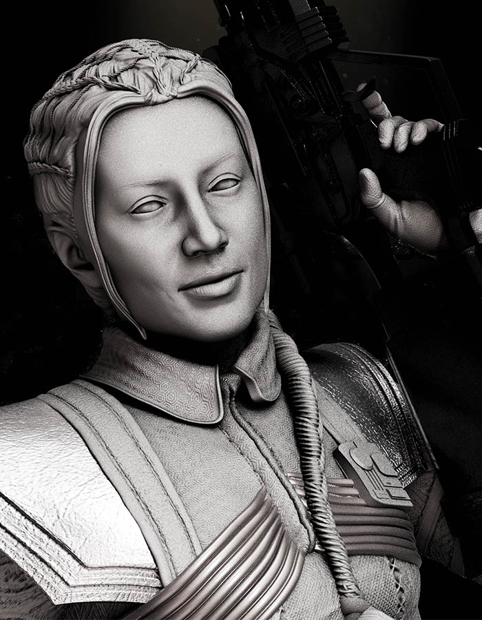 Fennec Shand - Bust 3D Printed Collectible – Klaxium