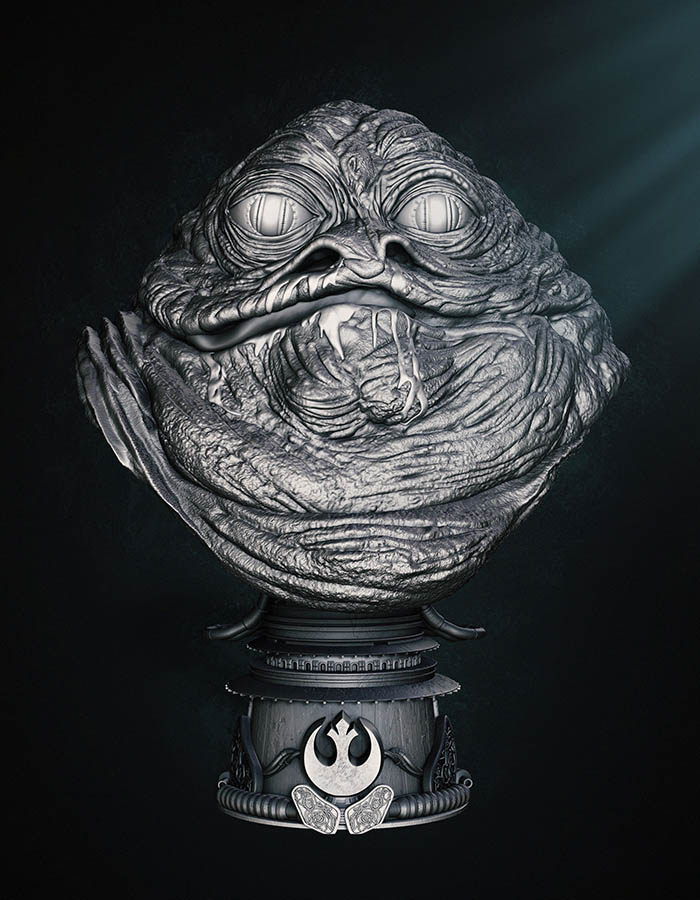 Jabba the Hutt - Bust Portrait 3D Printed Collectible – Klaxium