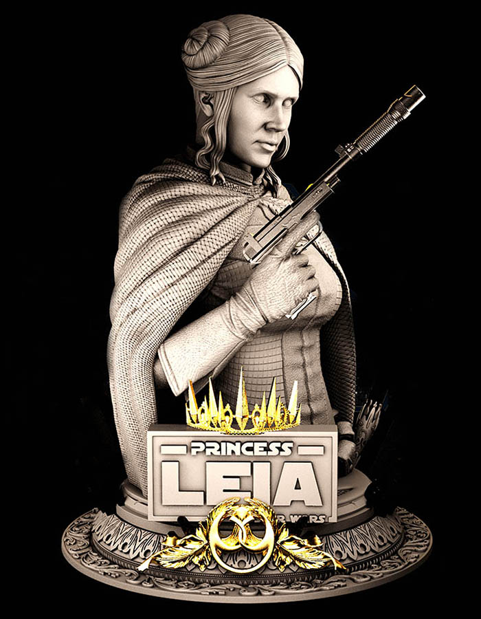 Leia - Bust 3D Printed Collectible – Klaxium