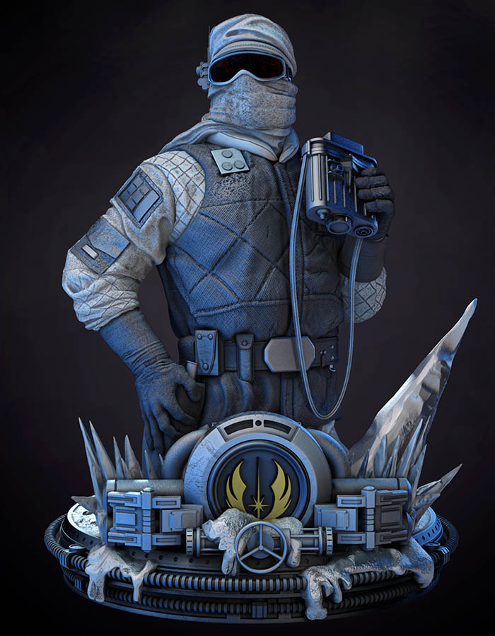 Luke Skywalker Snowsuit - Bust 3D Printed Collectible – Klaxium