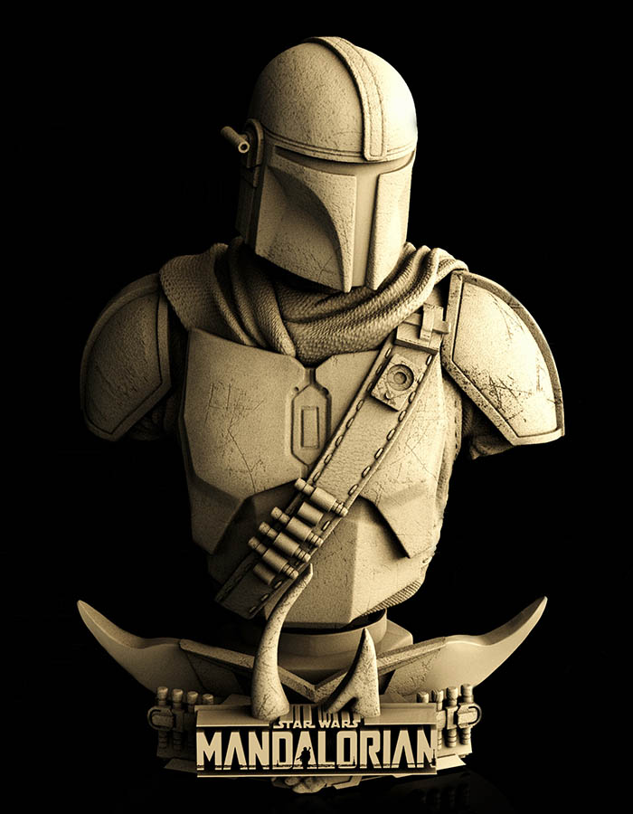 Mandalorian - Bust 3D Printed Collectible – Klaxium