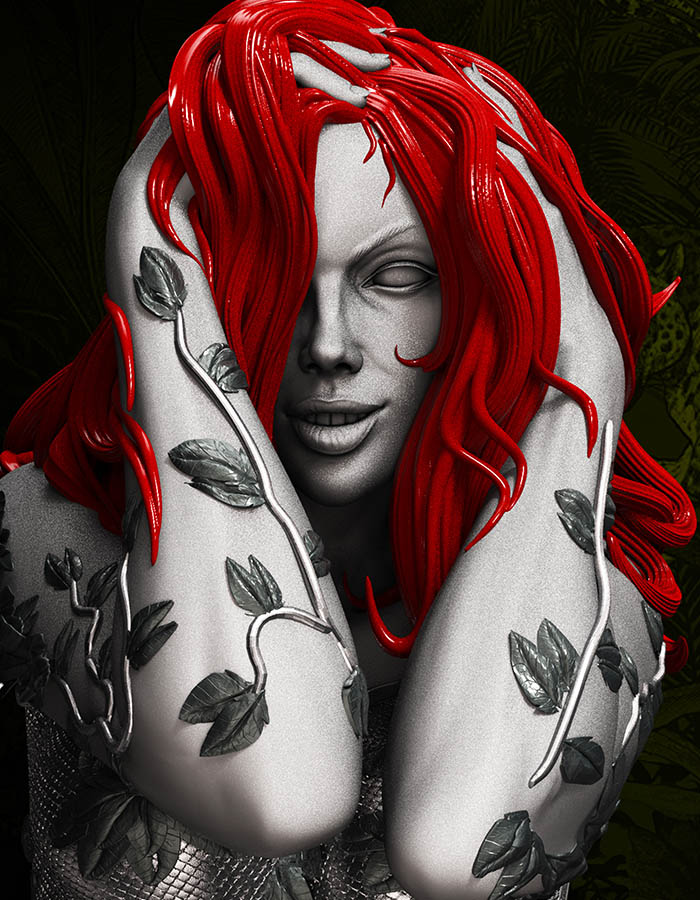 Poison lvy - Bust 3D Printed Collectible – Klaxium