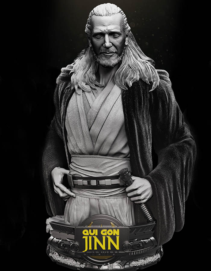 Quin-Gon Jinn - Bust 3D Printed Collectible – Klaxium
