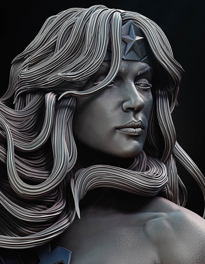 Red Son Wonder Woman - Sculpture 3D Printed Collectible – Klaxium