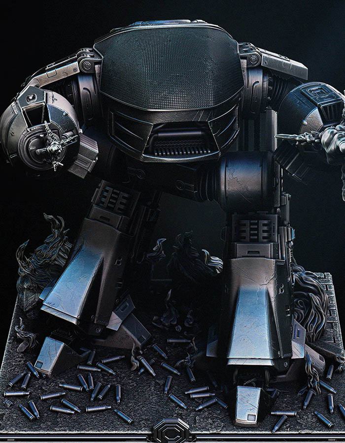 Robocop and ED 209 - Sculpture 3D Printed Collectible – Klaxium