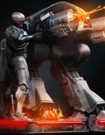 Product_Image_Robocop and ED 209 Diorama Sculpture