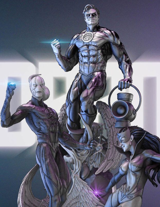 White, Blue and Sapphire Lantern - Diorama 3D Printed Collectible – Klaxium