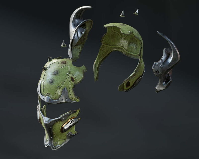 Doom Sentinel Helmet – Exploded – Klaxium 3D Printed Collectible