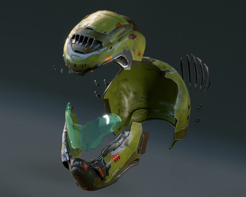 Doom Slayer Helmet – Exploded – Klaxium 3D Printed Collectible