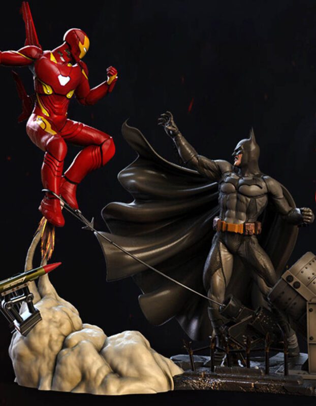 Batman vs Iron Man - Diorama 3D Printed Collectible – Klaxium