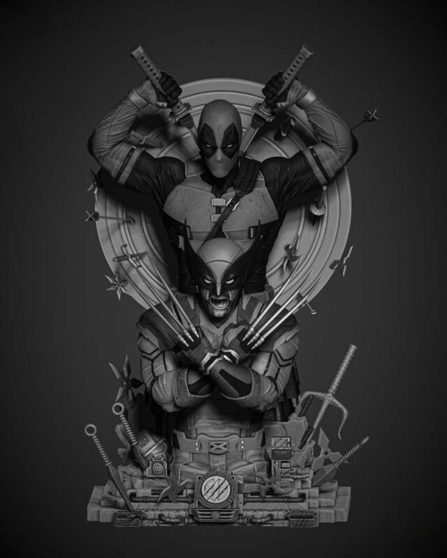 Deadpool&Wolverine Diobusts Image 001 3D Printed Collectible – Klaxium