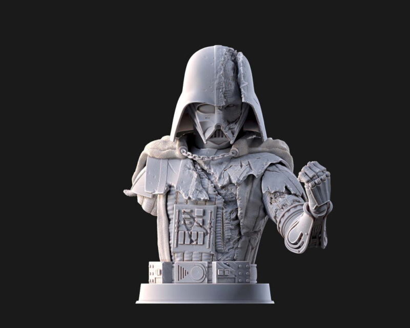 Damaged Darth Vader Bust – Pose 2