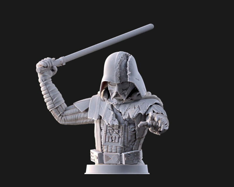 Damaged Darth Vader Bust – Pose 3