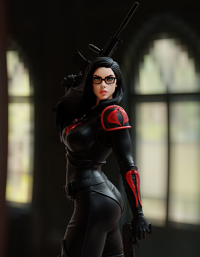 Baronesa - GI Joe - Sculpture 3D Printed Collectible – Klaxium