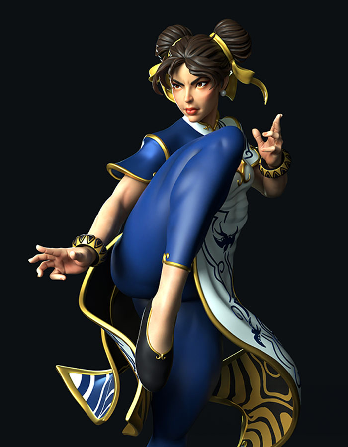 Chun Li - Sculpture 3D Printed Collectible – Klaxium