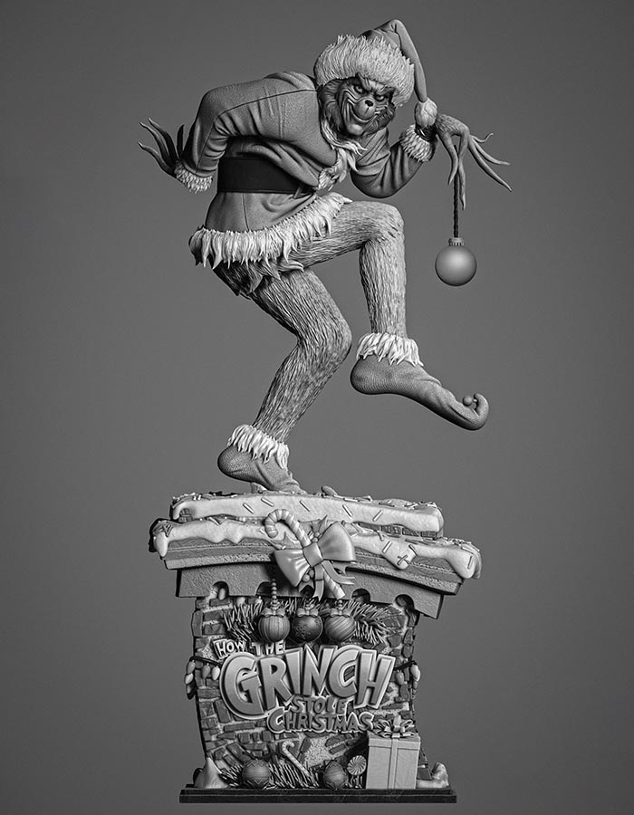 Grinch (Jim Carry) - Sculpture 3D Printed Collectible – Klaxium