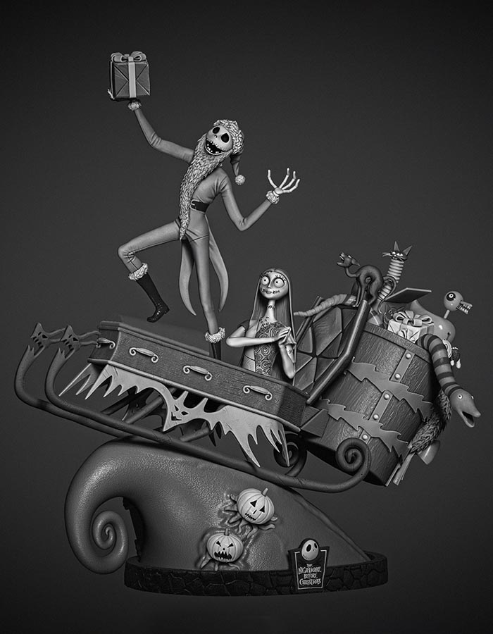 Jack and Sally - Nightmare Before Christmas - Diorama 3D Printed Collectible – Klaxium