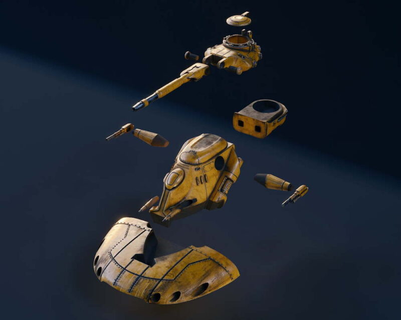 1 Scale AAT Tank – Exploded – Klaxium