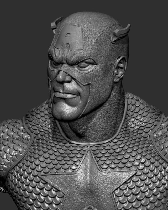 Wicked – Captain America BustP Image 012 3D Printed Collectible – Klaxium