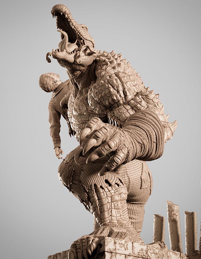 Killer Croc - Sculpture 3D Printed Collectible – Klaxium