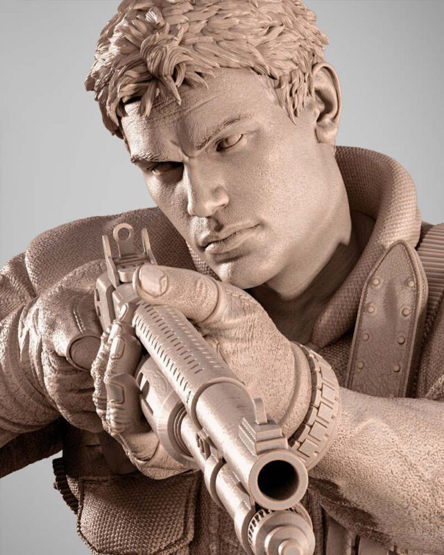 Wicked – ChrisRedfield Sculpture Image 002 3D Printed Collectible – Klaxium