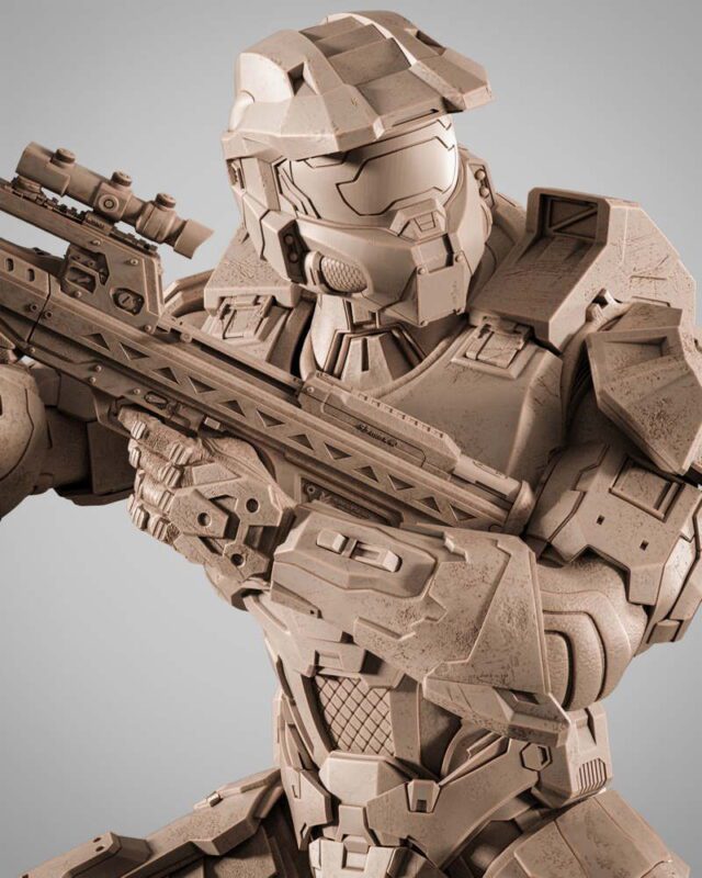 Wicked-Master chief Sculpt Image 007 3D Printed Collectible – Klaxium
