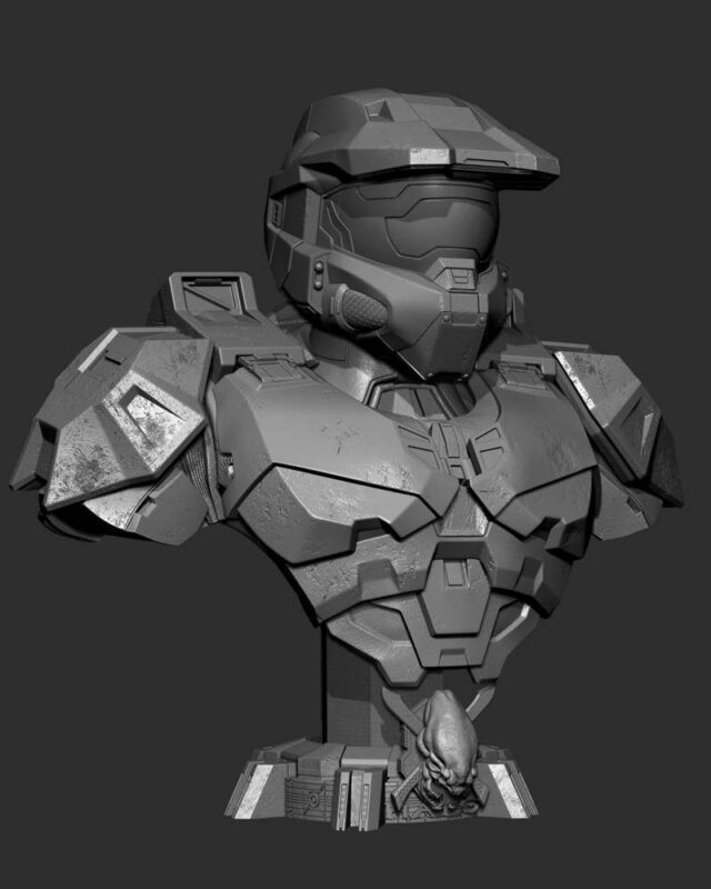 Wicked-Master Chief BustP Image 007 3D Printed Collectible – Klaxium