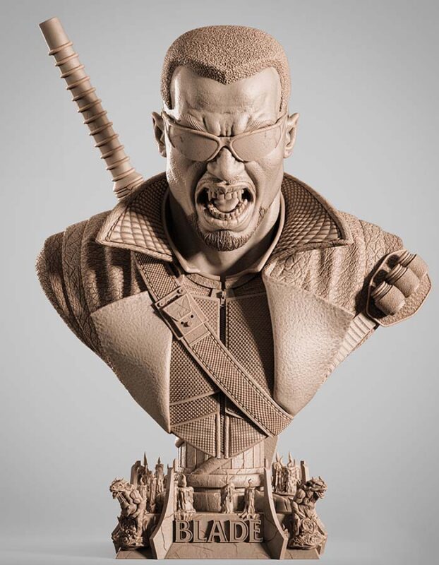 Blade - Portrait Bust 3D Printed Collectible – Klaxium