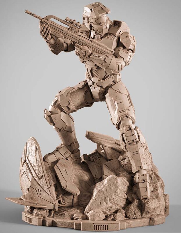 Master Chief – Sculpture 3D Printed Collectible – Klaxium