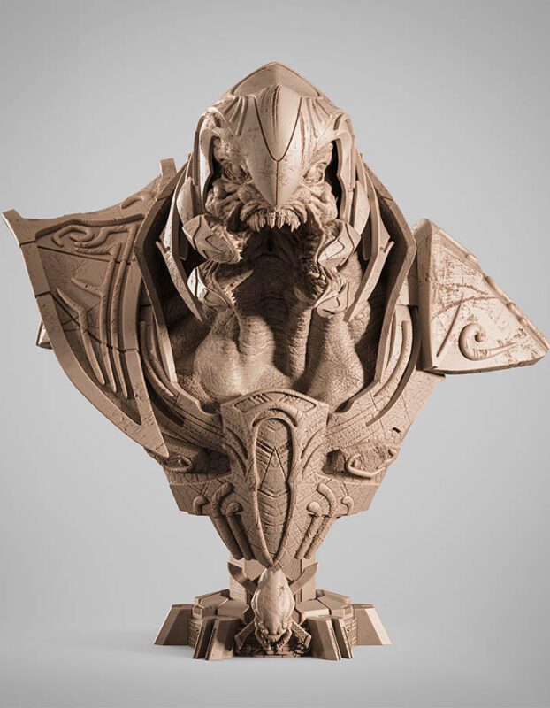 The Arbiter – Portrait Bust 3D Printed Collectible – Klaxium